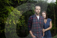 DC Nick Bailey, 40, with his wife Sarah, 39, pictured around their house, Dorset, UK.