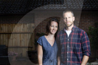 DC Nick Bailey, 40, with his wife Sarah, 39, pictured around their house, Dorset, UK.