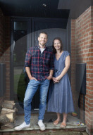 DC Nick Bailey, 40, with his wife Sarah, 39, pictured around their house, Dorset, UK.