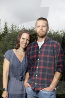 DC Nick Bailey, 40, with his wife Sarah, 39, pictured around their house, Dorset, UK.