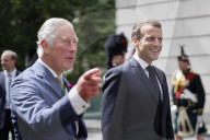 NEWS - London: Präsident Macron und Prinz Charles bei der Kranzniederlegung in London