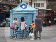 London hand sanitiser station