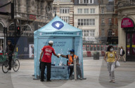 London hand sanitiser station