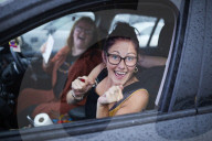 Drive-in bingo for NHS staff and key workers. The photographer Christopher Thomond spends an evening with visitors to the first Bingo Bedlam, a physically distanced drive-in bingo and singalong music session for NHS employees and other key workers, held d