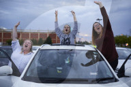 Drive-in bingo for NHS staff and key workers. The photographer Christopher Thomond spends an evening with visitors to the first Bingo Bedlam, a physically distanced drive-in bingo and singalong music session for NHS employees and other key workers, held d