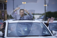 Drive-in bingo for NHS staff and key workers. The photographer Christopher Thomond spends an evening with visitors to the first Bingo Bedlam, a physically distanced drive-in bingo and singalong music session for NHS employees and other key workers, held d
