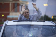 Drive-in bingo for NHS staff and key workers. The photographer Christopher Thomond spends an evening with visitors to the first Bingo Bedlam, a physically distanced drive-in bingo and singalong music session for NHS employees and other key workers, held d