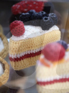 Patisserie Bakery made entirely from Knitted food