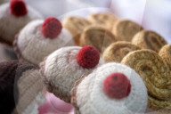 Patisserie Bakery made entirely from Knitted food