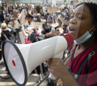Black Lives Matter protest , Parliament Square, Westminster, 
London, Great Britain 
11th July 2020 

A protest against the murders of innocent black lives in the US & the UK.