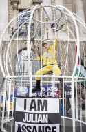 Dame Vivienne Westwood protest against the US extradition of Julian Assange