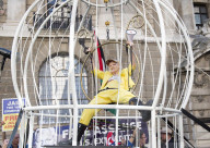 Dame Vivienne Westwood protest against the US extradition of Julian Assange