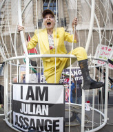 Dame Vivienne Westwood protest against the US extradition of Julian Assange