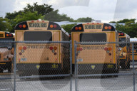 NEWS - Coronavirus: Geparkte Schulbusse in einem Depot in Pompano Beach