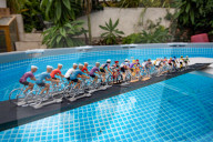 FEATURE - Peter Martin aus Marsham stellt die Tour de France mit Miniaturfiguren in seinem Garten nach