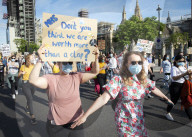 NHS workers march to Downing Street to demand a pay rise.