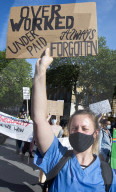 NHS workers march to Downing Street to demand a pay rise.
