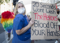 NHS workers march to Downing Street to demand a pay rise.
