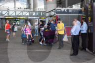EU travel quarantine restrictions - travellers at Malaga airport 