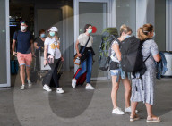EU travel quarantine restrictions - travellers at Malaga airport 