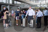 EU travel quarantine restrictions - travellers at Malaga airport 