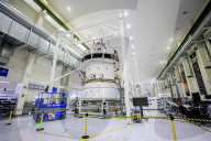 Installation of Orion adapter for first Artemis lunar flight