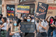 A Level Students Protest Downgrading of Results