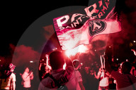 SPORT - PSG-Fans feiern vor dem Stadion Parc des Princes den Sieg im Halbfinale der Champions League