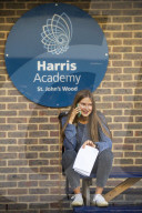 GCSE results day at Harris Secondary, St Johns Wood.