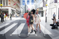 Pierre Garroudi fashion designer flashmob in New Bond Street, London. 
