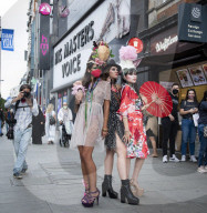 Pierre Garroudi fashion designer flashmob in New Bond Street, London. 
