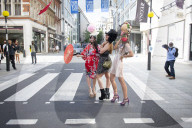 Pierre Garroudi fashion designer flashmob in New Bond Street, London. 
