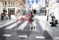 Pierre Garroudi fashion designer flashmob in New Bond Street, London. 
