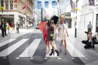 Pierre Garroudi fashion designer flashmob in New Bond Street, London. 
