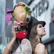 Pierre Garroudi fashion designer flashmob in New Bond Street, London. 
