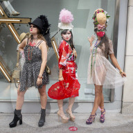 Pierre Garroudi fashion designer flashmob in New Bond Street, London. 
