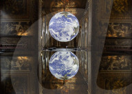 Luke Jerram's Gaia displayed in the Painted Hall