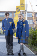 Year 7 pupils arrive for their first day at Eden Park high school.