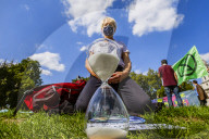 Climate change activists from the Extinction Rebellion start a couple of weeks actions around the Houses of Parliament. They block and occupy roads around the Parliament. They are asking the MPs to back The Climate and Ecological Emergency Bill (CEE Bill)