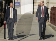 Dominic Raab with Sir Philip Barton