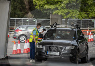 Members of the public taking part in COVID testing at at Chessington World of Adventures, Surrey.