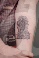 Make mine a Direwolf! The GoT tattoo parlour. Hold the door ... Game of Thrones tattoos. Photograph: Sarah Lee for the Guardian
Shares
31
To celebrate the last season of the fantasy behemoth, superfans have been queuing round the block for free tattoos