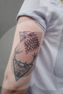 Make mine a Direwolf! The GoT tattoo parlour. Hold the door ... Game of Thrones tattoos. Photograph: Sarah Lee for the Guardian
Shares
31
To celebrate the last season of the fantasy behemoth, superfans have been queuing round the block for free tattoos