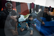 Migrants flee following a fire at Moria camp in Lesvos, Greece - 11 Sept 2020