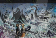 Covid-19 pandemic mural in London as the city awaits a second wave.