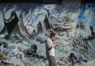 Covid-19 pandemic mural in London as the city awaits a second wave.