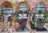 Covid-19 pandemic mural in London as the city awaits a second wave.