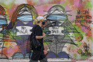 Covid-19 pandemic mural in London as the city awaits a second wave.