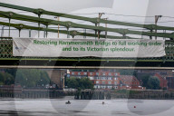 Hammersmith Bridge closes to all traffic including pedestrians, cyclists and boats going under it after cracks in the bridge appeared to worsen by the heatwave