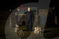 An actor dressed as Michael Myers at Haunted Drive in Splendora, Texas, Sept. 25, 2020. (Brandon Thibodeaux/The New York Times)